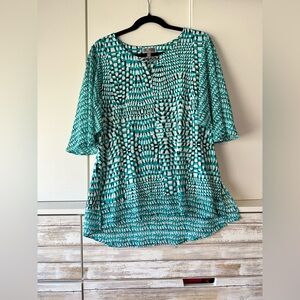 🌊 JM Collection Geometric Chain Detail Blouse Medium 🌊